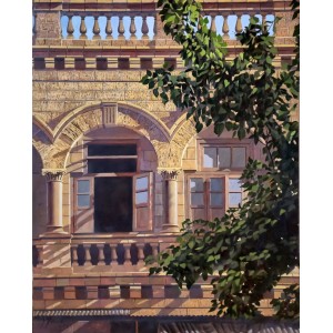 S. M. Fawad, Old City Karachi, 24 x 28 Inch, Oil on Canvas, Realistic Painting, AC-SMF-257